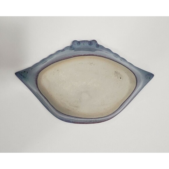 Crab Shaped Dish Bowl Art Pottery Glazed Stoneware Signed 8" Coastal Nautical - Picture 7 of 13